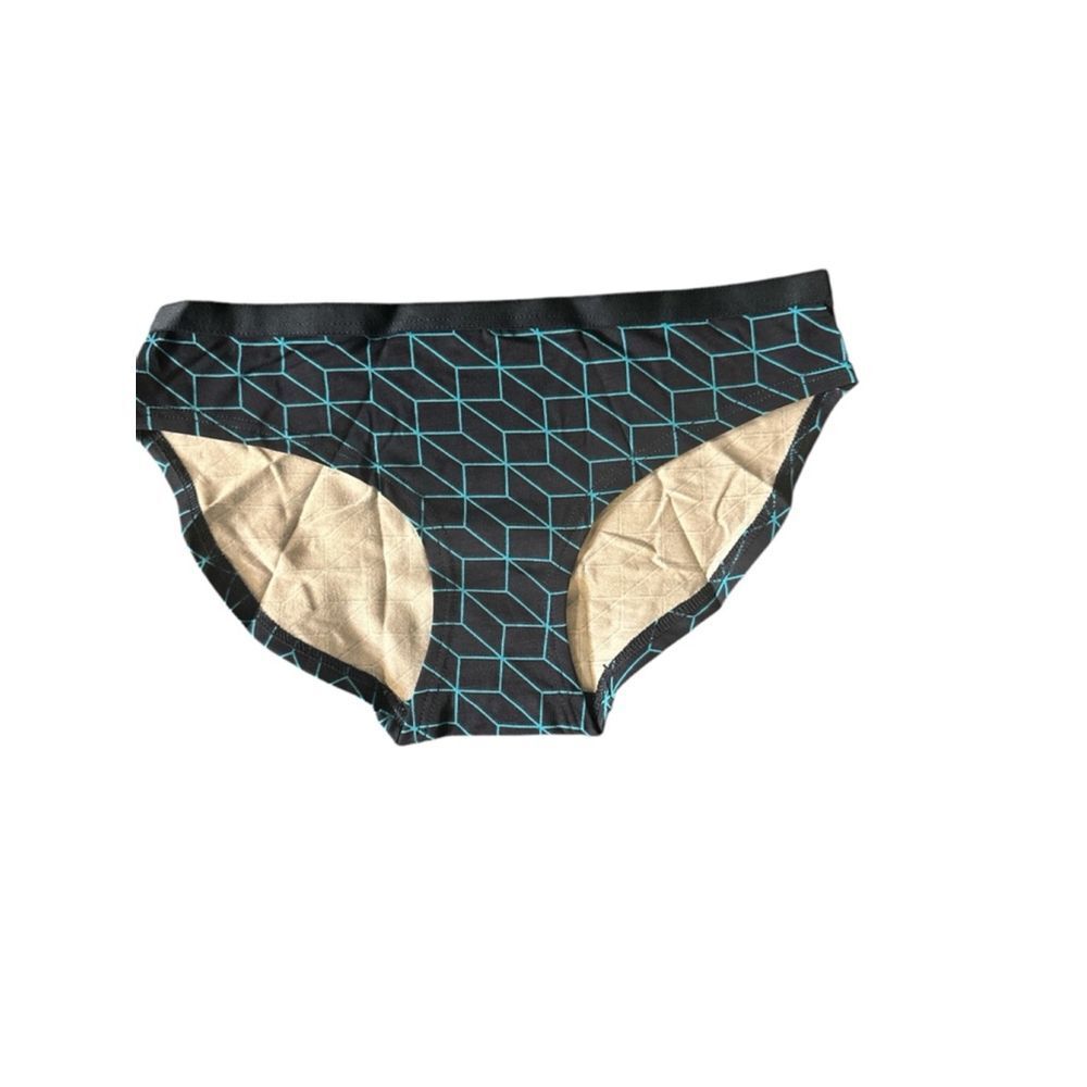 Women's Happy Socks Briefs, S,‎ Black & Teal Diamond Shapes